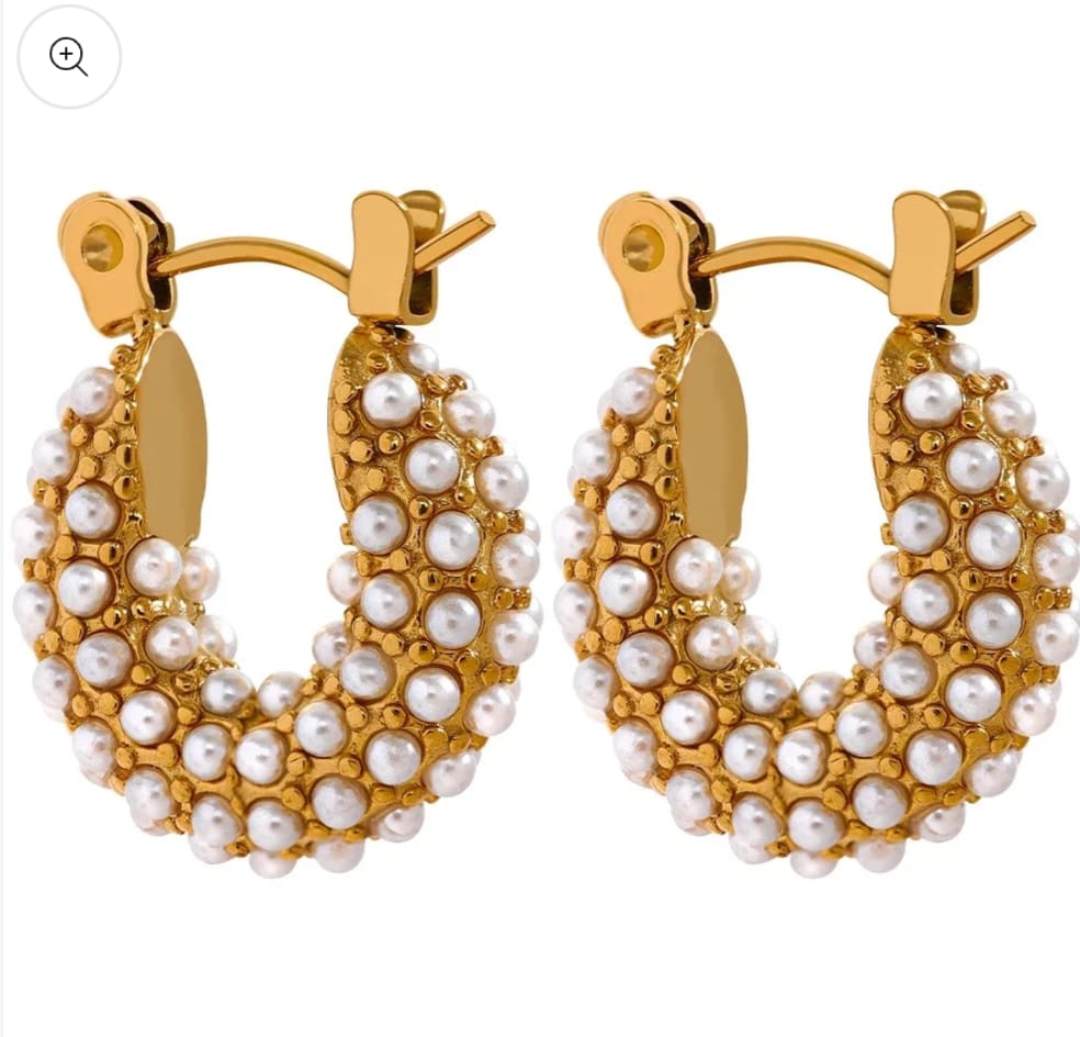 Mini Pearl Hoops