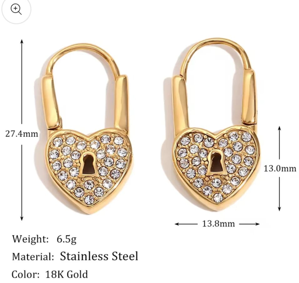 Heart Lock Earings