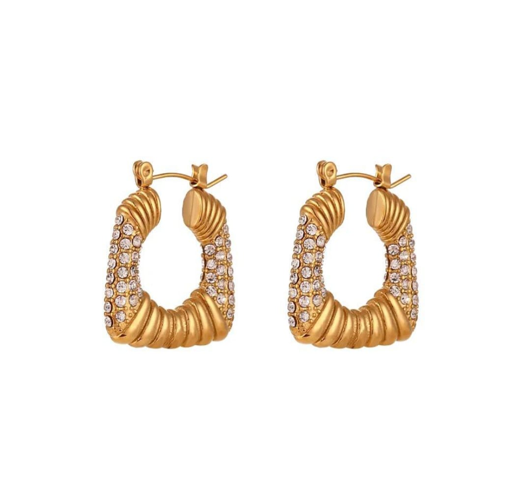 Square Studded Hoops