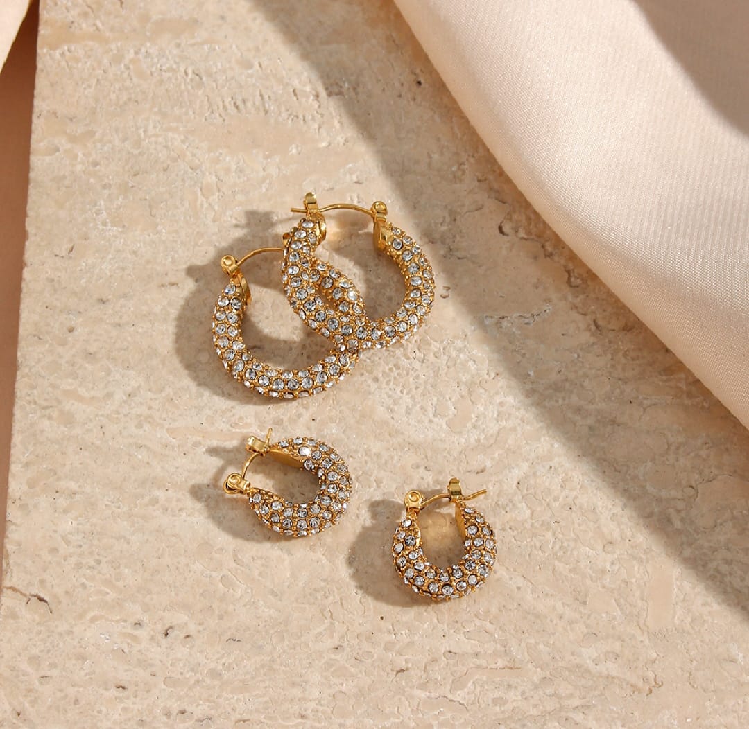 Mini Studded Hoops