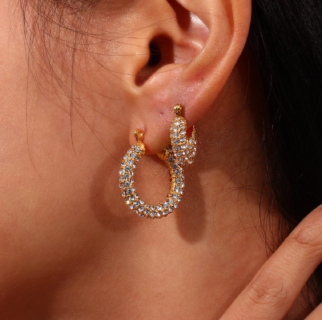Mini Studded Hoops