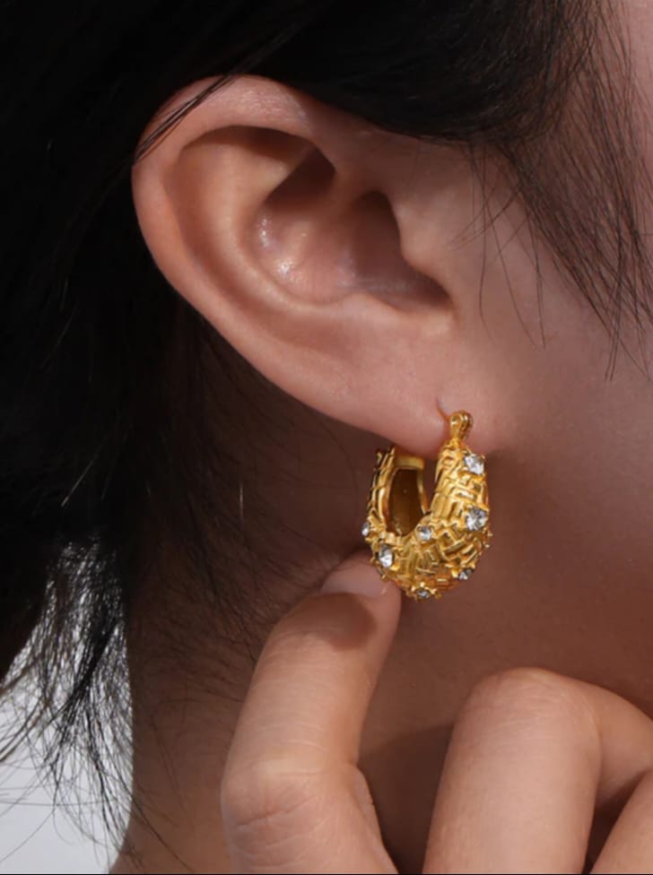 mini textured hoops