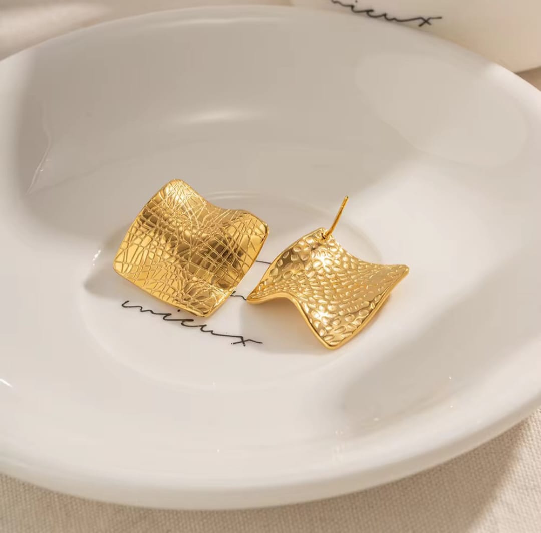 Square textured studs.