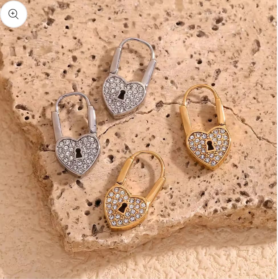 Heart Lock Earings