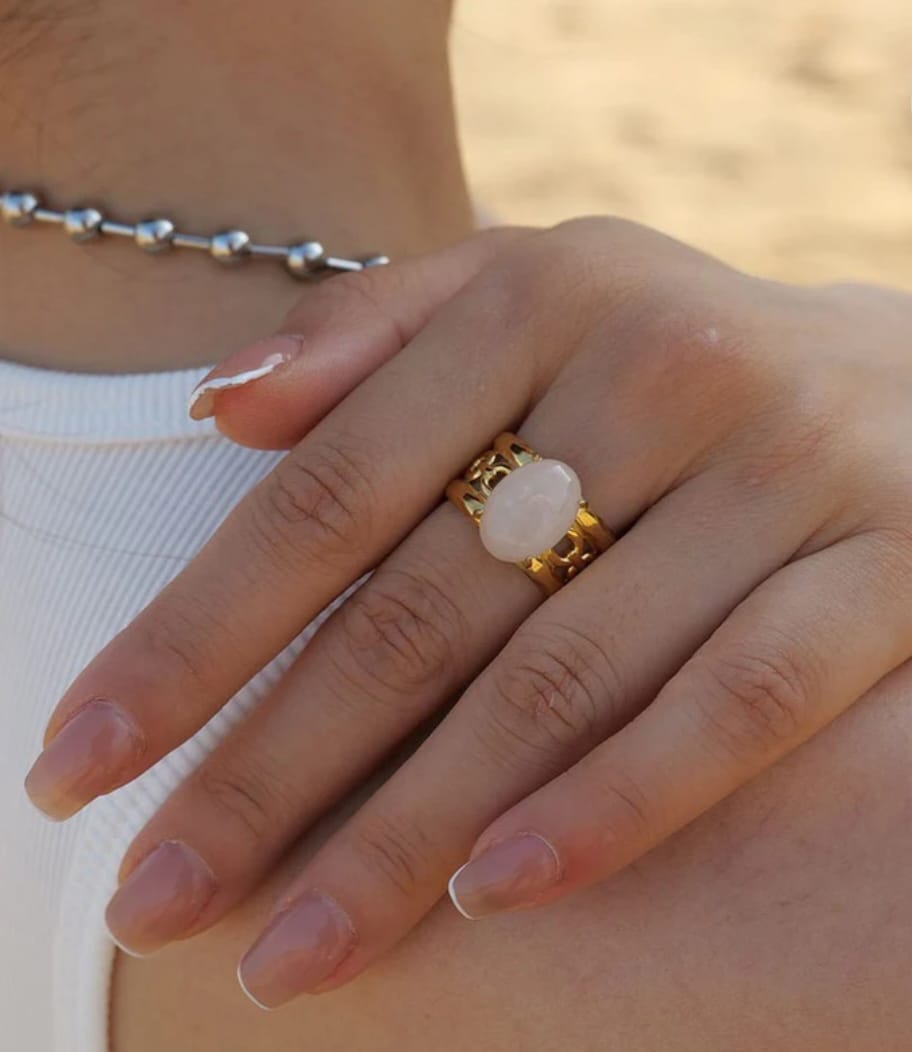 PEACH PEARL RING