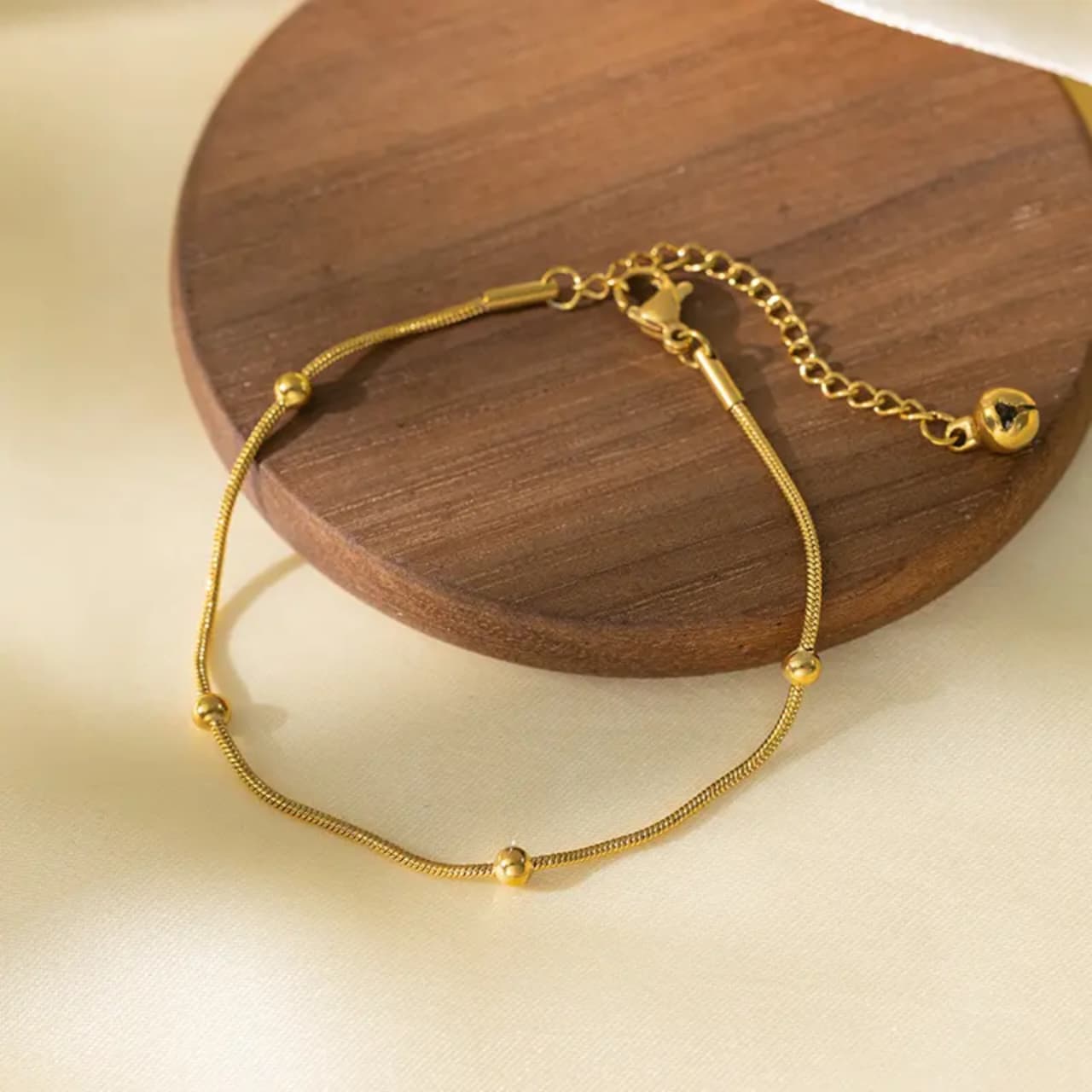 minimalist studded anklet