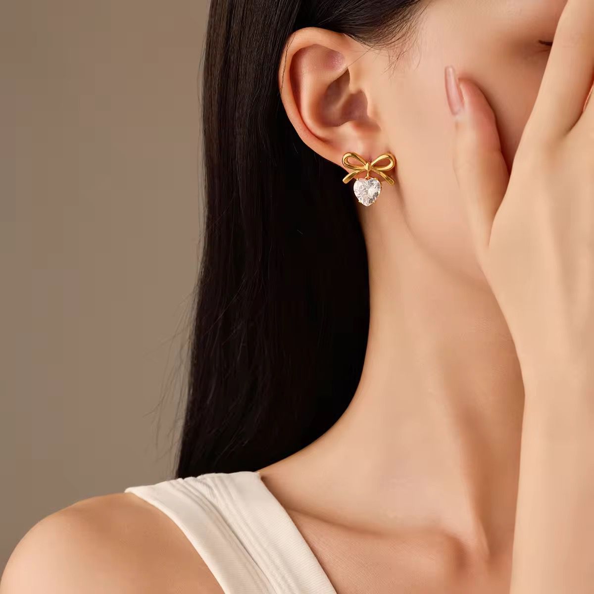 BOW STONE EARINGS