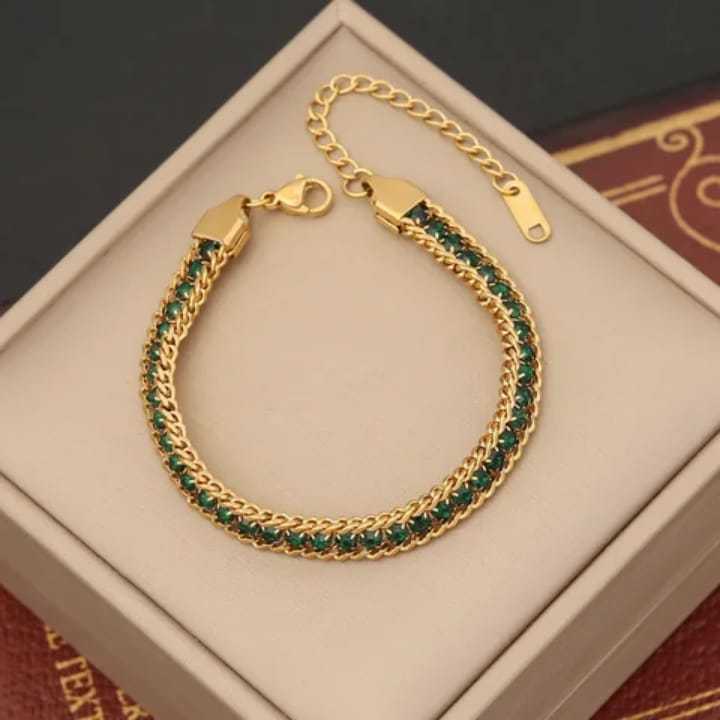 GREEN RHINSTONE BRACELET