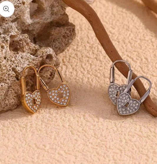 Heart Lock Earings