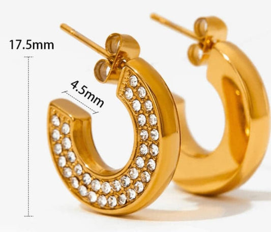half studded earrings