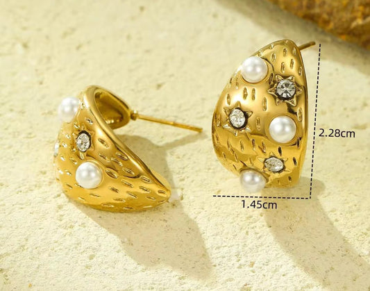Rhinstone pearl earings