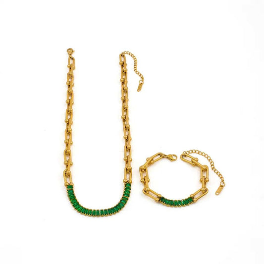 EMERLD CHAIN SET