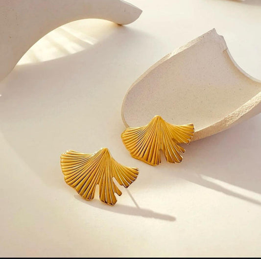 TEXTURED LEAF EARINGS