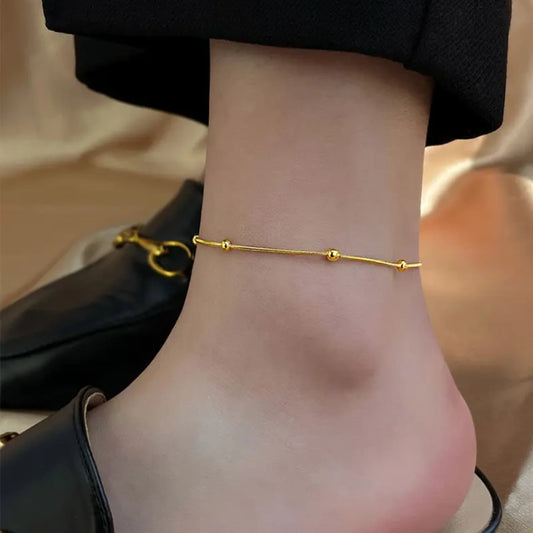 minimalist studded anklet