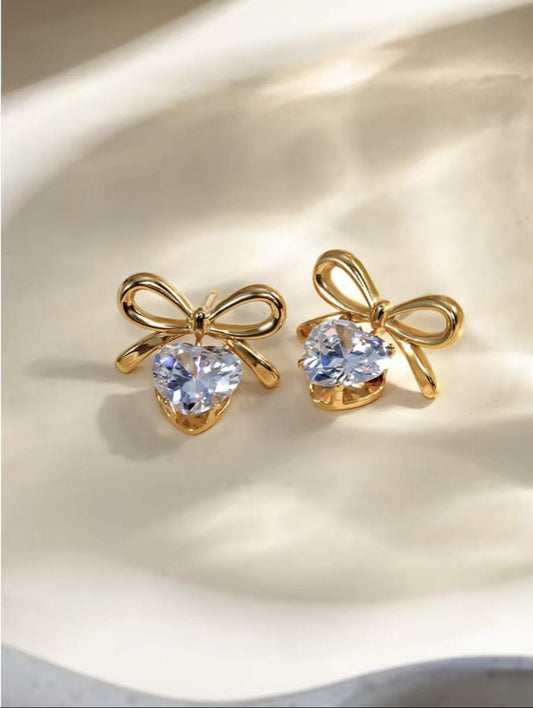 BOW STONE EARINGS